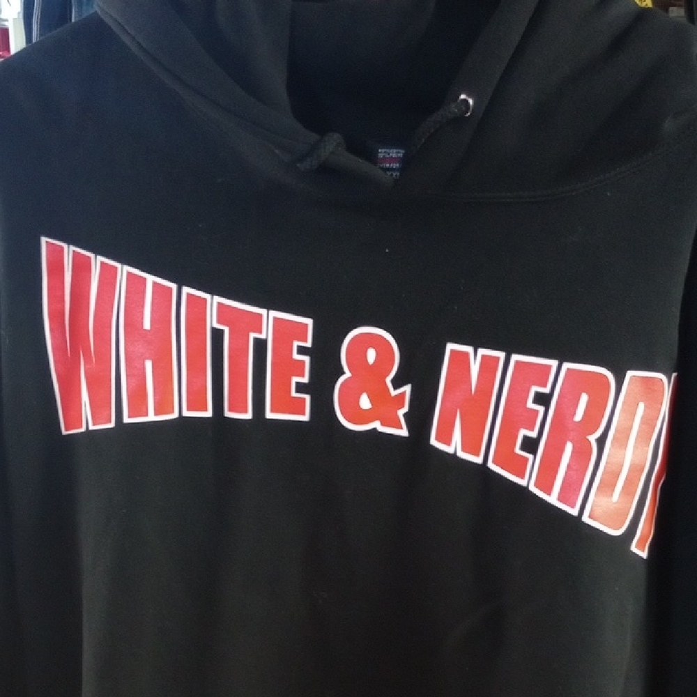 Black Hoodie with Red Print